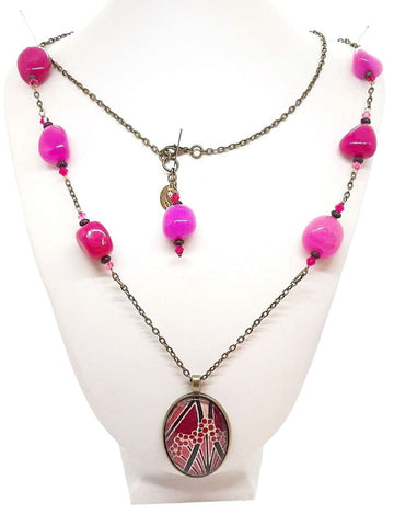 Medaglione Liberty Fucsia/Rosso