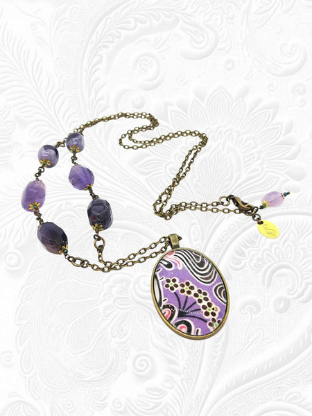 Medaglione Liberty Ametiste Viola e Lilla