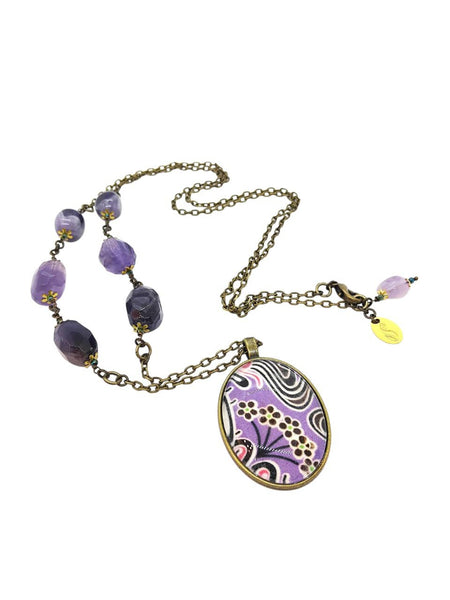 Medaglione Liberty Ametiste Viola e Lilla