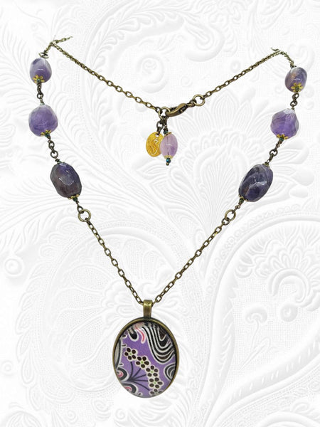 Medaglione Liberty Ametiste Viola e Lilla