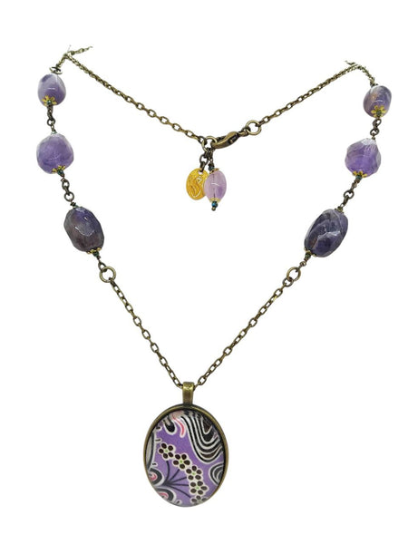 Medaglione Liberty Ametiste Viola e Lilla
