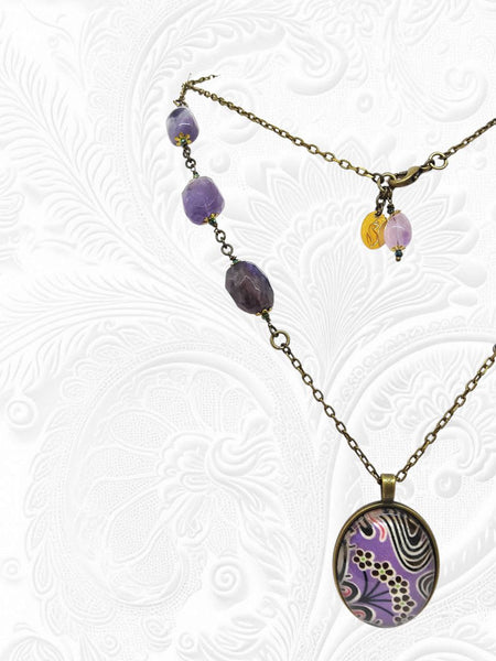 Medaglione Liberty Ametiste Viola e Lilla