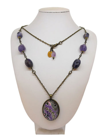 Medaglione Liberty Ametiste Viola e Lilla