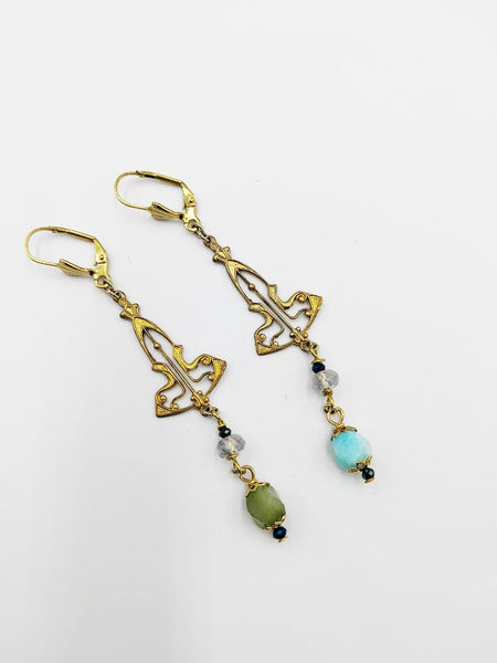 Orecchini Liberty con Pietre Dure Miste