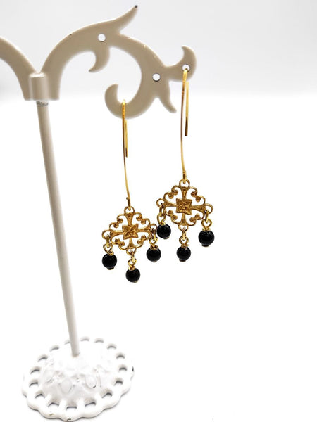 Orecchini Liberty con Onici Neri