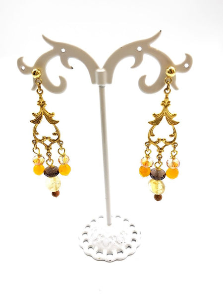 Orecchini Liberty con Agate e Quarzi Misti