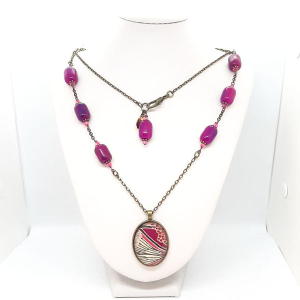 Medaglione Liberty Giade Magenta