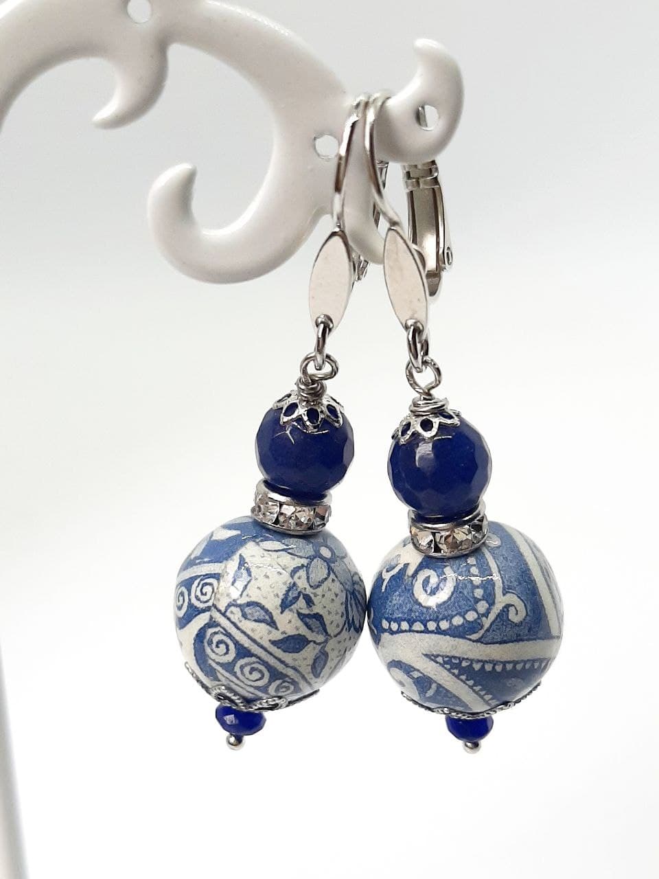 Orecchini Bicolor Agata Blu E Agata Web - Marakò Gioiello Italiano - Foto 8