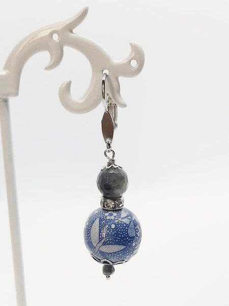 Orecchini Sfere Blu, Ametista Occhio di Falco